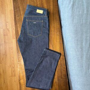 CQY Raw Indigo Selvedge Denim Blue Jeans 34